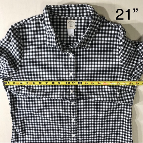 SOLD-J. Crew Check Print Perfect Buttondown Shirt - Picture 4 of 5